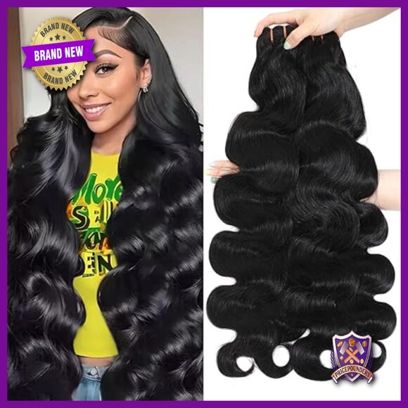 16A Brazilian Virgin Body Wave Human Hair Extensions, 4 Bundles, 18-24 Inches